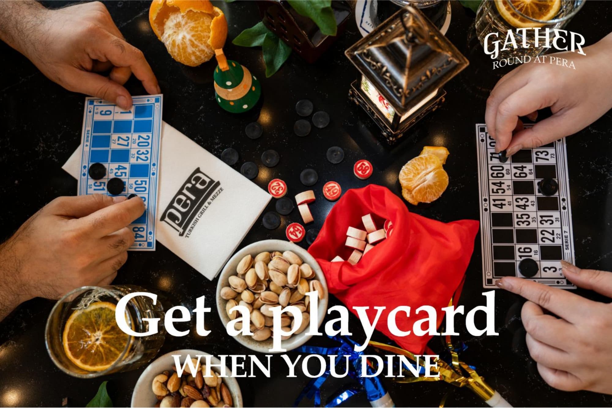 Get a playcard when you dine
