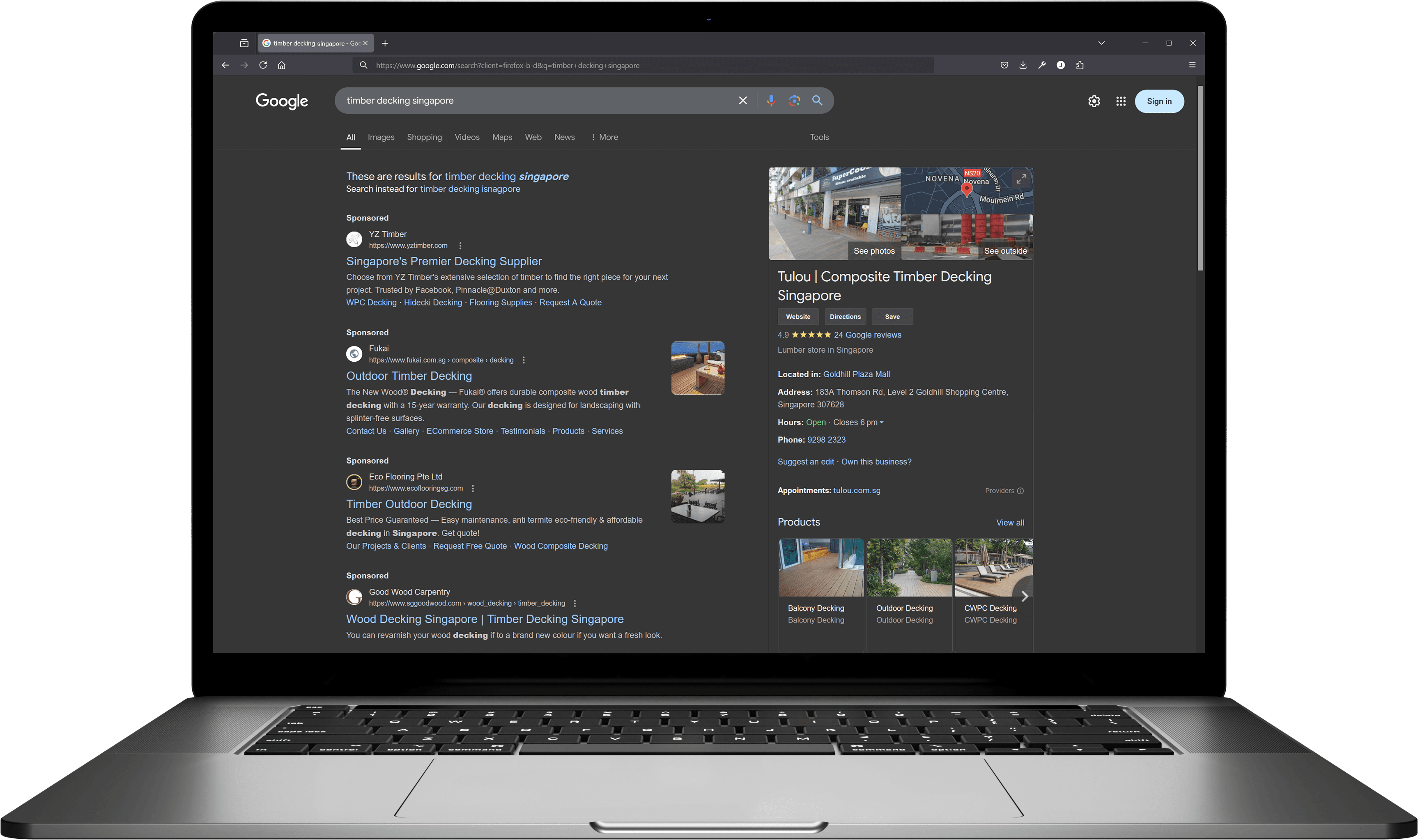 SEO and Google Ads dashboard