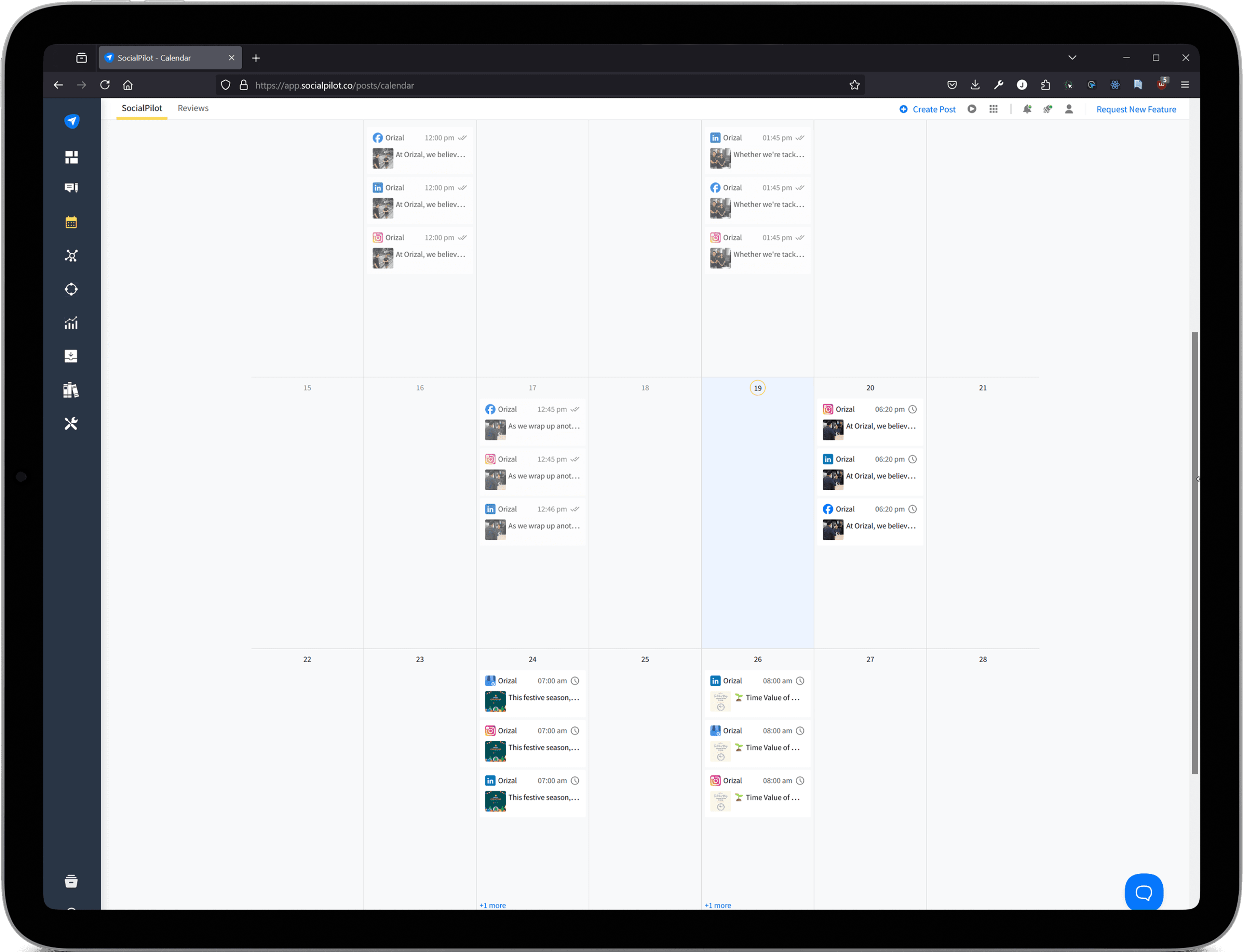 Strategic content calendar