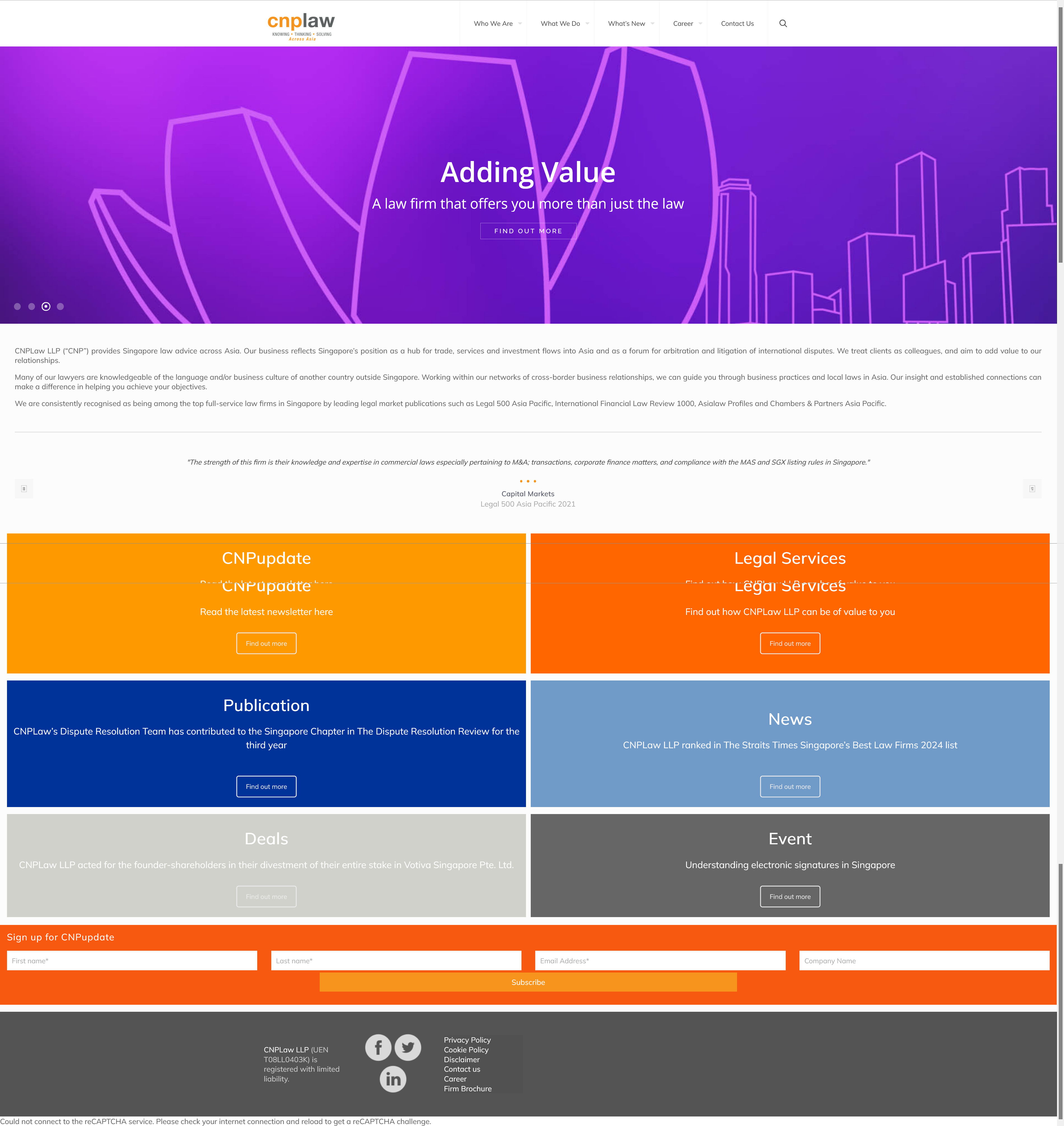 Before website homepage