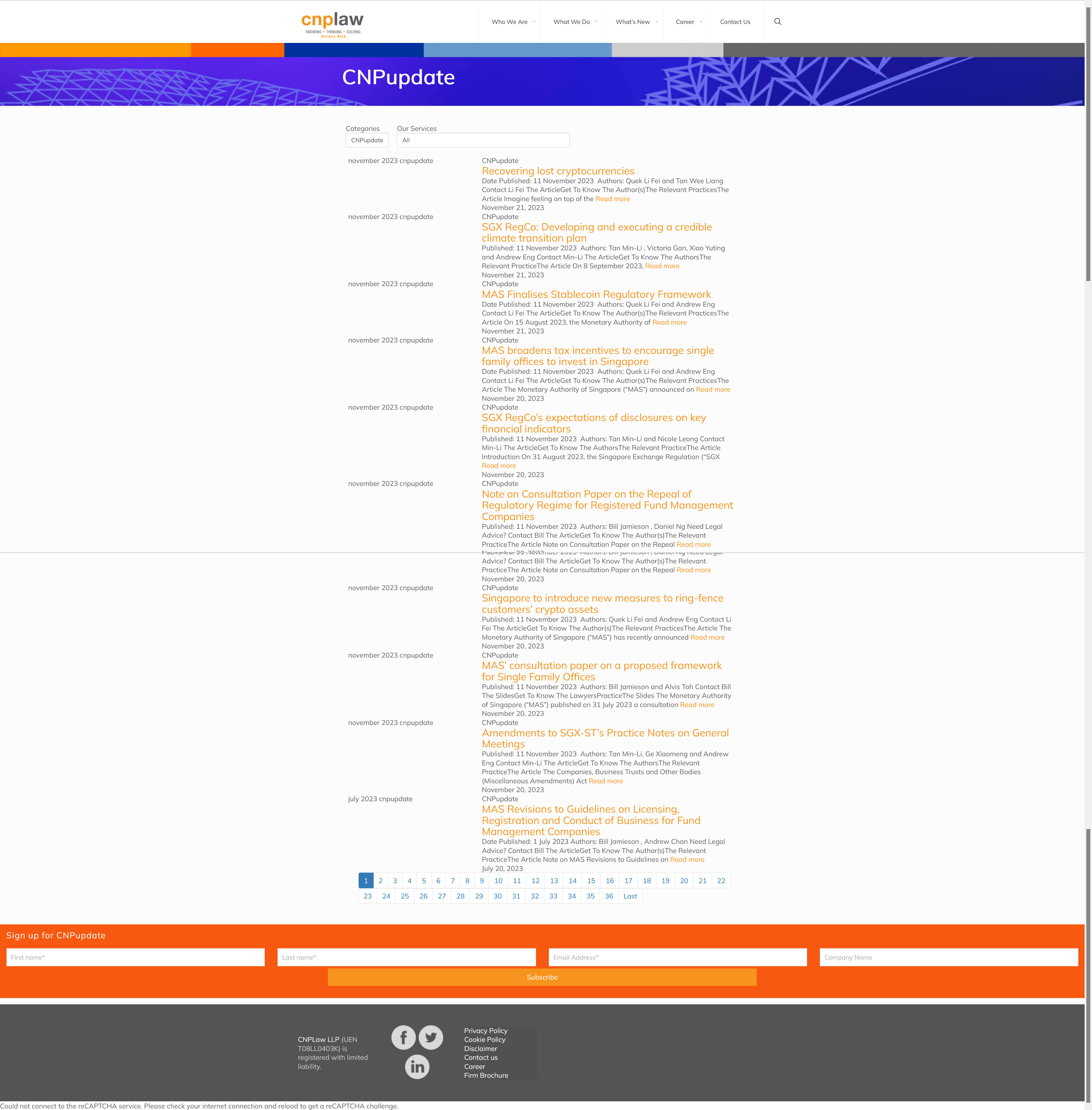 Old digital presence with dated layout and cluttered sections