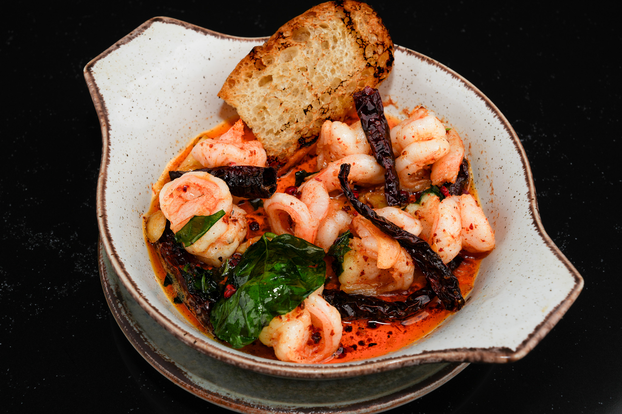 Seafood dish plated for Pera's menu shoot