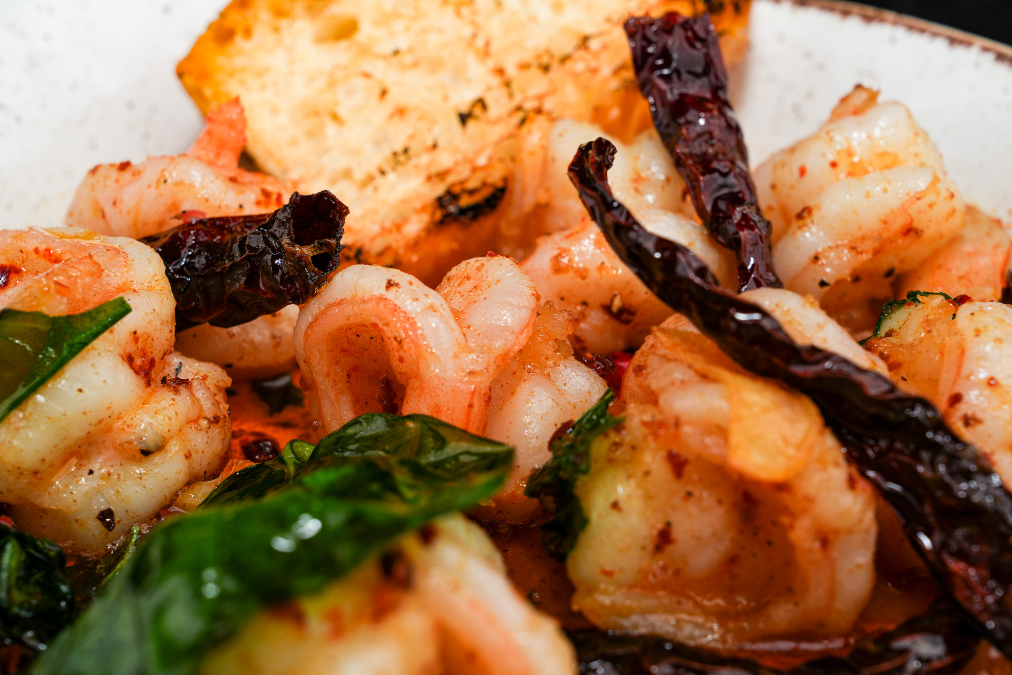 Seafood dish plated for Pera's menu shoot