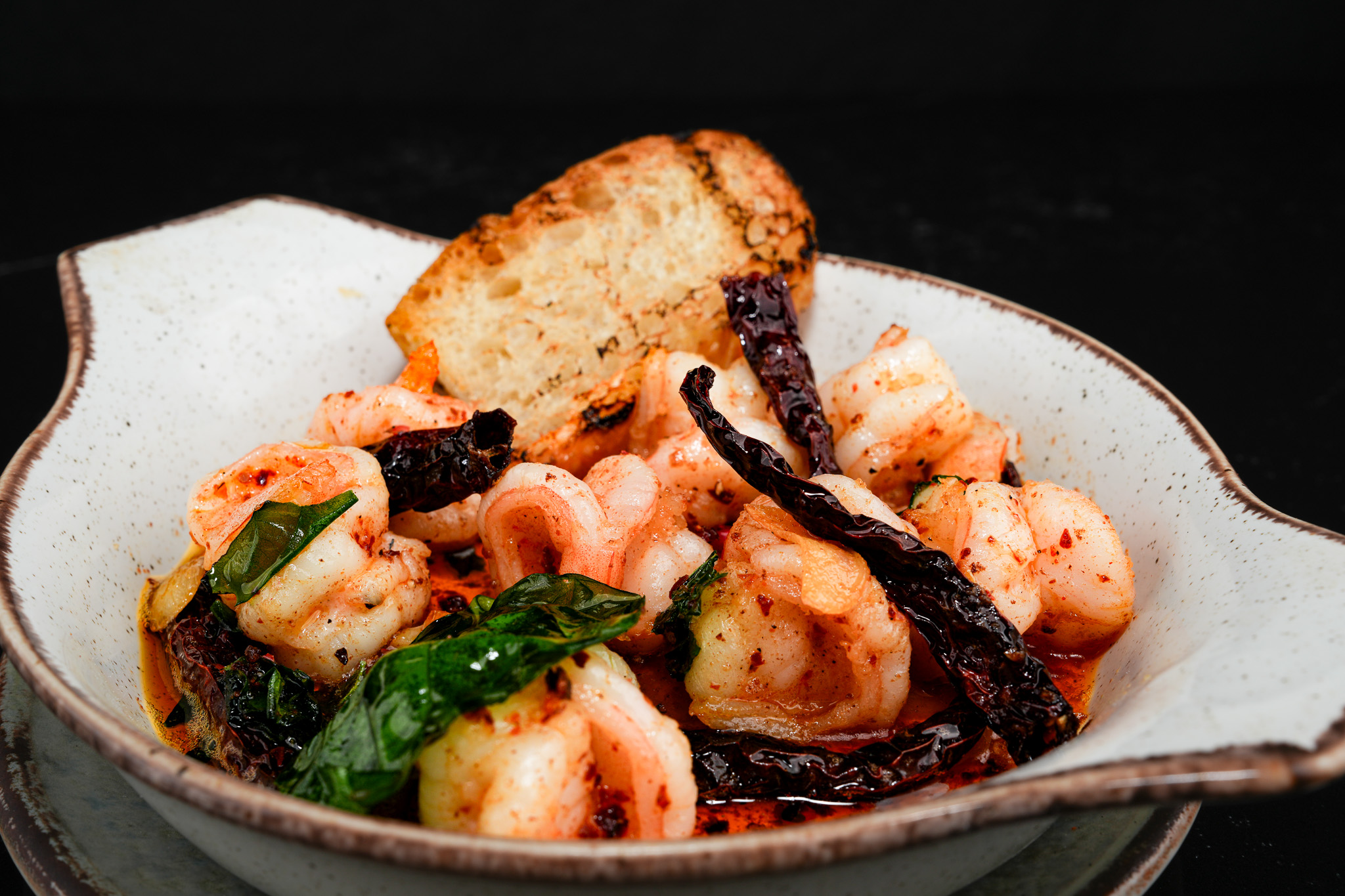 Seafood dish plated for Pera's menu shoot