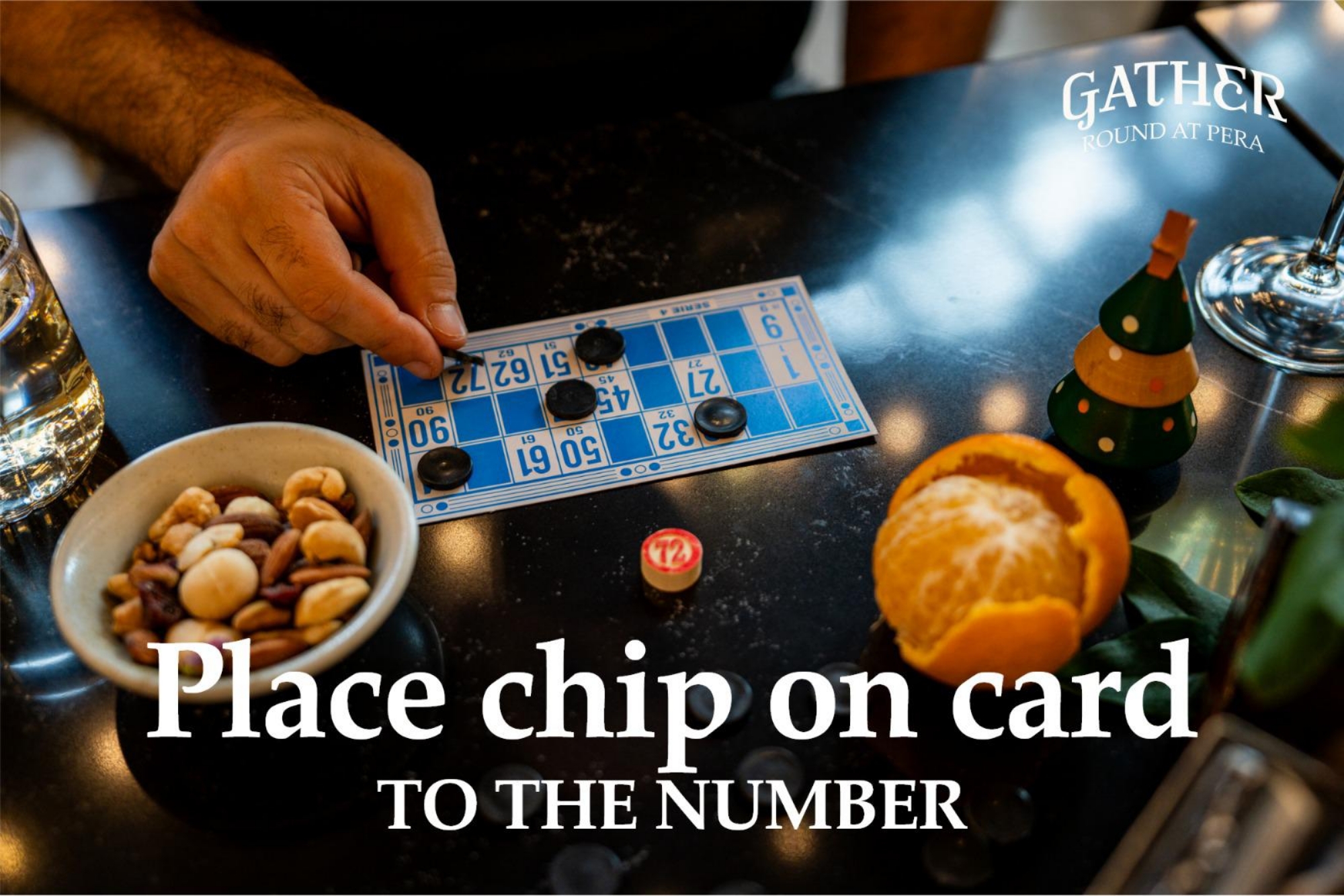 Place chip on card to the number