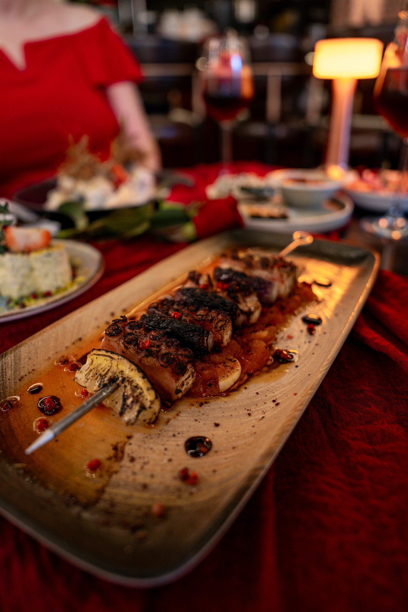 Romantic dinner atmosphere