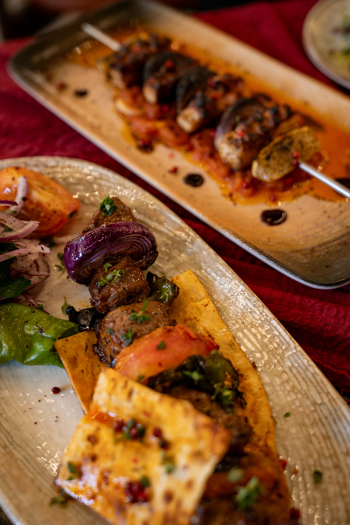 Mixed grill kebab selection